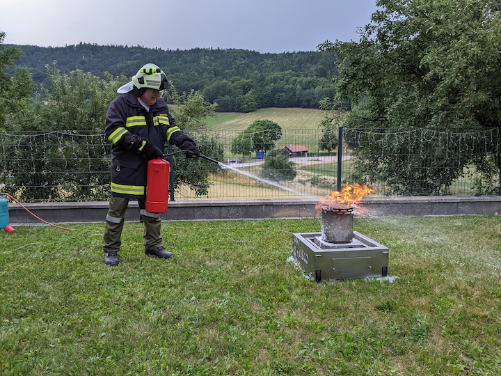 Gruppenübung am 13. Juli 2021 zum Thema Feuerlöscher