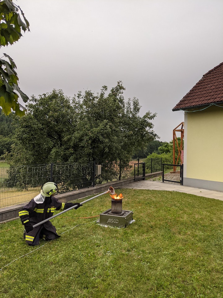 Gruppenübung am 13. Juli 2021 zum Thema Feuerlöscher