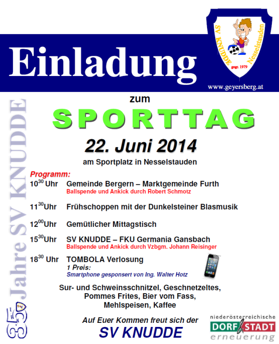 Einladung zum Sporttag