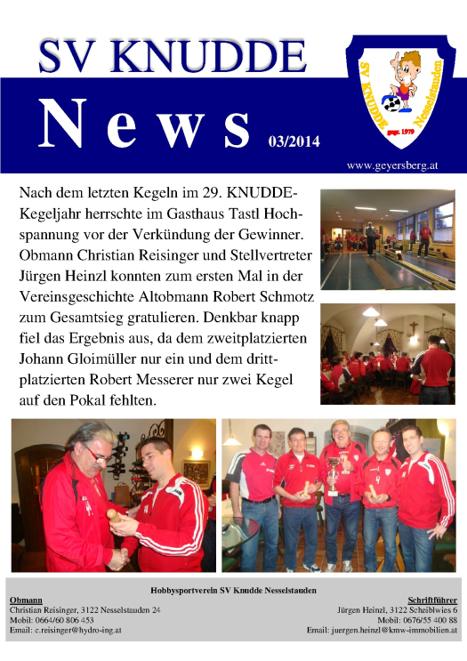 SV Knudde News 3 / 2014