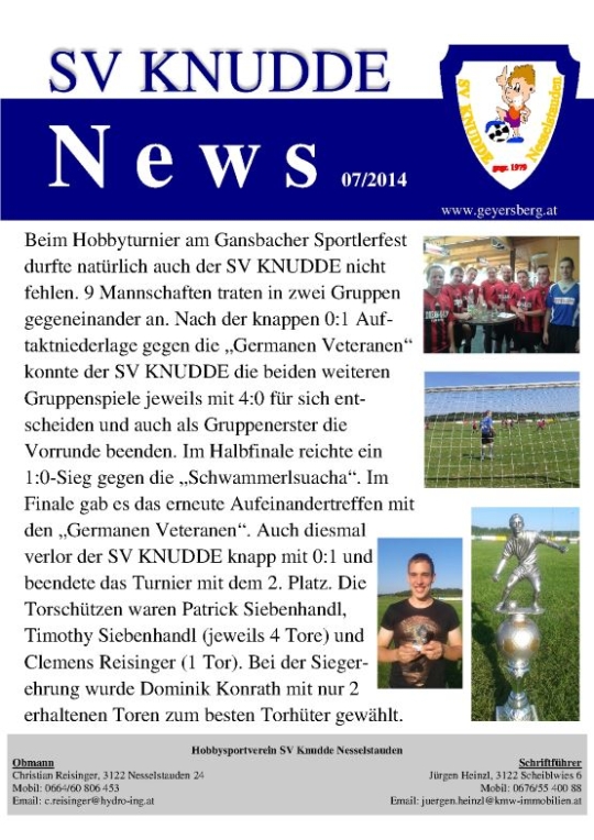 SV Knudde News 07/2014