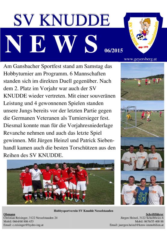 SV Knudde News 06/2015