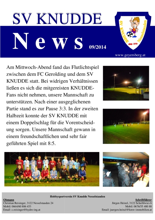 SV Knudde News 09/2014