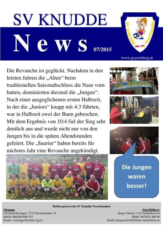 SV Knudde News 07/2015