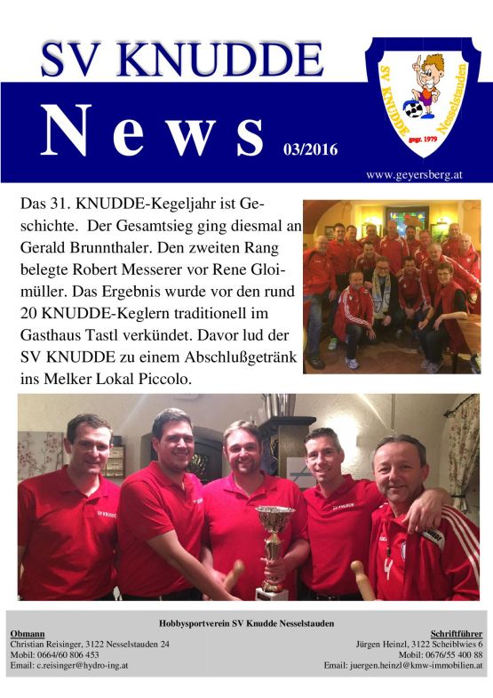 SV Knudde News 03/2016