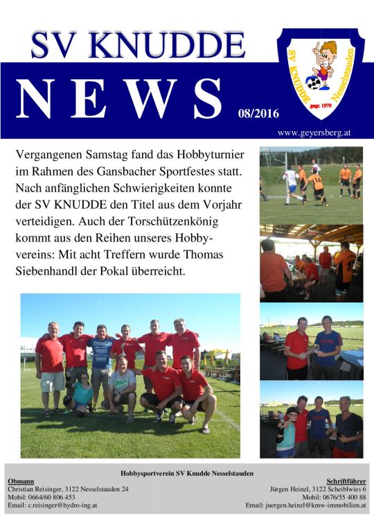 SV Knudde News 08/2016